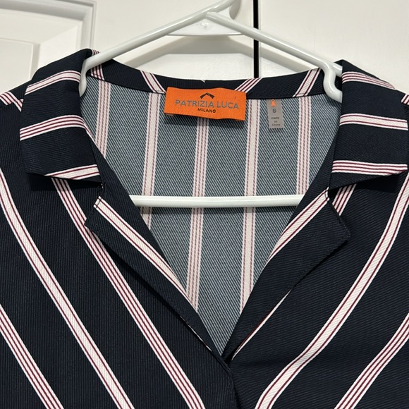 Navy / White / Red Striped Blouse - Picture 5 of 8